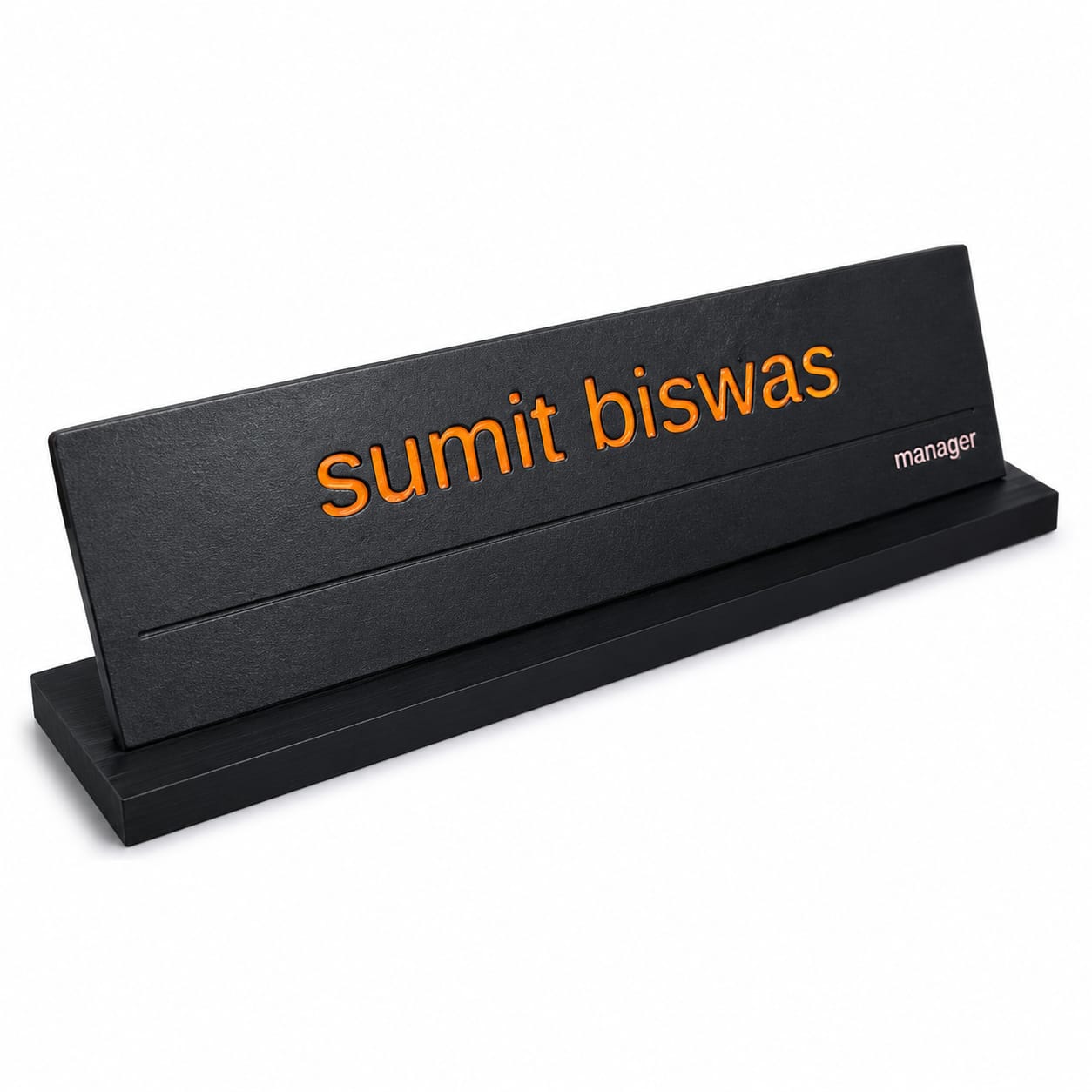 Custom 3D Printed Desk Name Plate with Designation